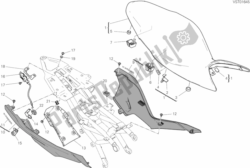 All parts for the Seat of the Ducati Supersport Thailand 950 2017